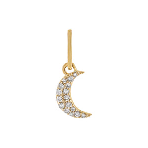 14K Gold Diamond Moon Charm 14K - Adina Eden's Jewels