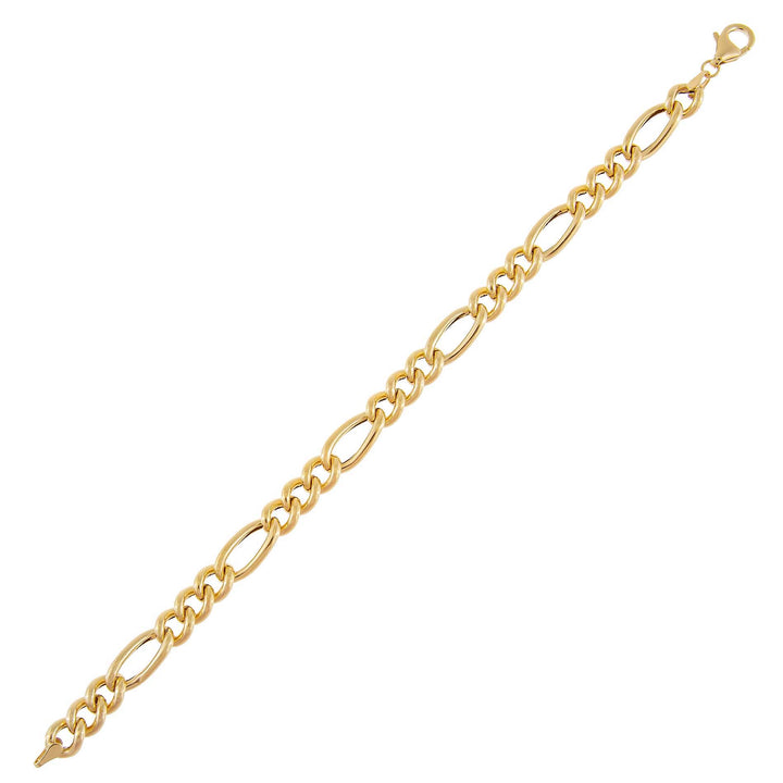 14K Gold Hollow Figaro Bracelet 14K - Adina Eden's Jewels