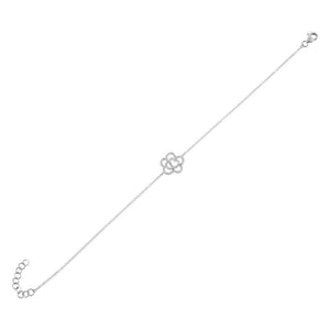 14K White Gold Diamond Flower Bracelet 14K - Adina Eden's Jewels