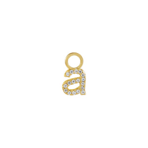 Gold / A Pavé Lowercase Initial Charm - Adina Eden's Jewels