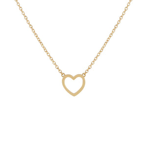 14K Gold Mini Open Heart Necklace 14K - Adina Eden's Jewels