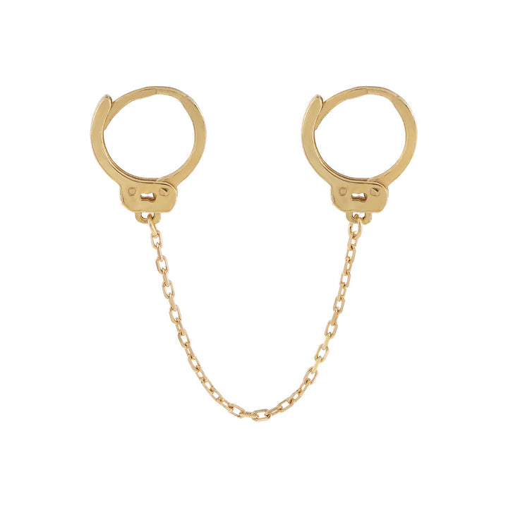 14K Gold Handcuff Huggie Earring 14K - Adina Eden's Jewels