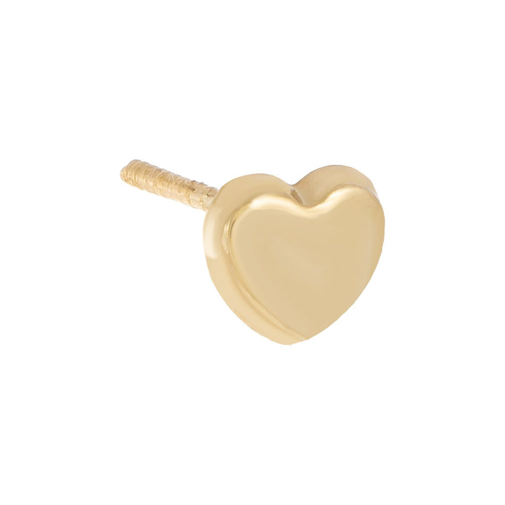 14K Gold / Single Solid Heart Stud Earring 14K - Adina Eden's Jewels