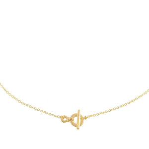 14K Gold Dainty Toggle Necklace 14K - Adina Eden's Jewels