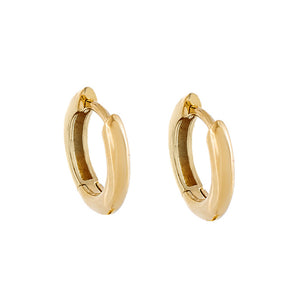 14K Gold Mini Thick Huggie Earring 14K - Adina Eden's Jewels