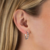  Diamond X Sapphire Oval Huggie Earring 14K - Adina Eden's Jewels
