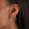  Diamond Bezel U Chain Huggie Earring 14K - Adina Eden's Jewels