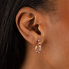  Diamond X Ruby Oval Huggie Earring 14K - Adina Eden's Jewels