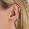 Pavé Moon X Star Chain Stud Earring 14K - Adina Eden's Jewels