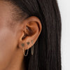  Double Heart Chain Stud Earring 14K - Adina Eden's Jewels