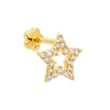 14K Gold / Single Open Star Threaded Stud Earring 14K - Adina Eden's Jewels