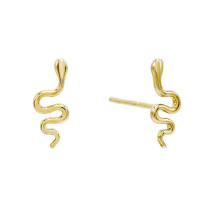 14K Gold / Pair Serpent Stud Earring 14K - Adina Eden's Jewels