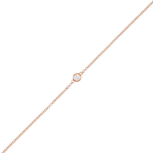 14K Rose Gold Diamond Bezel Bracelet 14K - Adina Eden's Jewels