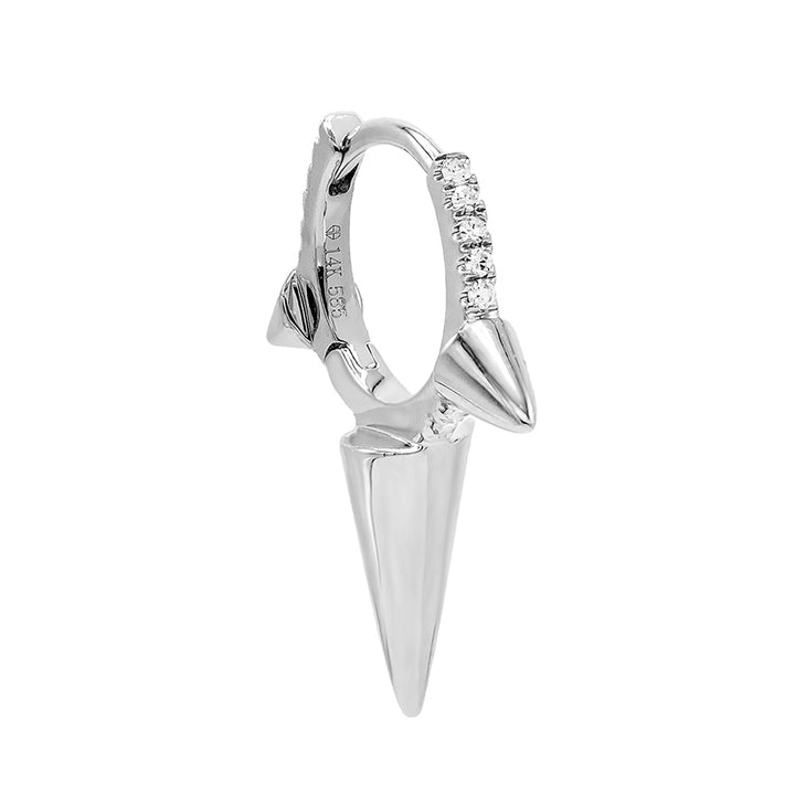  Diamond Triple Spike Huggie Earring 14K - Adina Eden's Jewels
