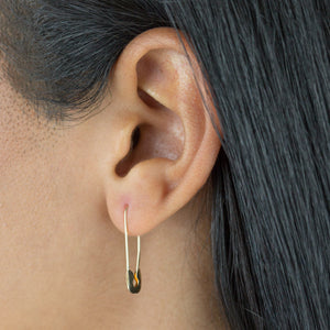  Thin Safety Pin Earring 14K - Adina Eden's Jewels