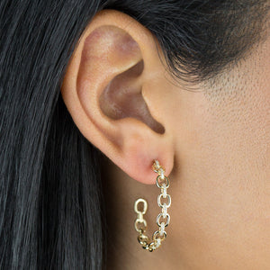  Diamond Chain Hoop Earring 14K - Adina Eden's Jewels