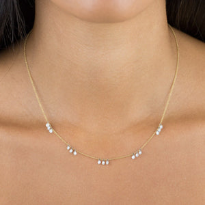 Floating Diamond Scattered Necklace 18K - Adina Eden's Jewels