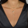  Safety Pin X Charms Necklace - Adina Eden's Jewels