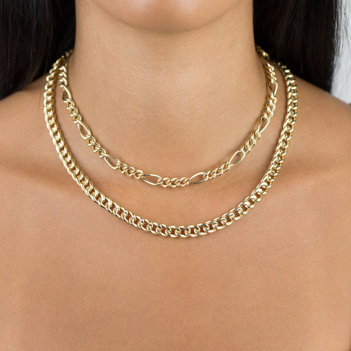  Hollow Round Cuban Necklace 14K - Adina Eden's Jewels