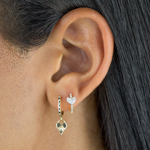  Diamond Heart X Star Huggie Earring 14K - Adina Eden's Jewels