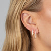  Thin Pave Paperclip Huggie 
Earring 14K - Adina Eden's Jewels