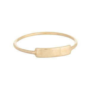 14K Gold / 7 / Engraved Engraved Thin Bar Ring 14K - Adina Eden's Jewels