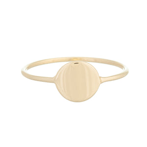 14K Gold / 8 Engraved Disc Ring 14K - Adina Eden's Jewels