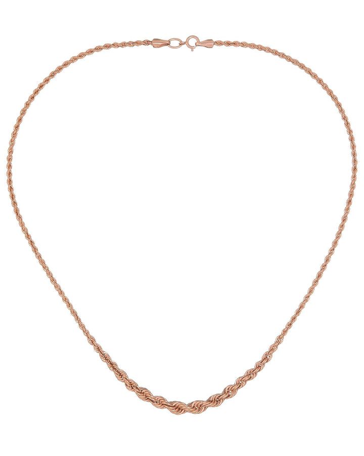  Hollow Graduated Rope Chain Necklace 14K - Adina Eden's Jewels