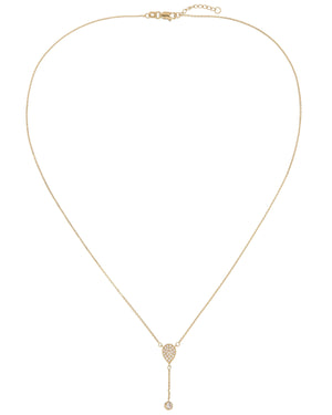  Diamond Teardrop Lariat 14K - Adina Eden's Jewels
