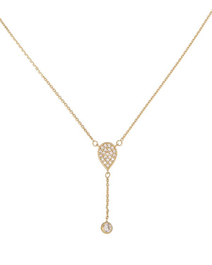 14K Gold Diamond Teardrop Lariat 14K - Adina Eden's Jewels