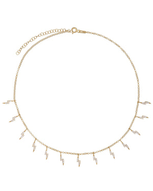 Gold CZ Lightning Bolt Choker - Adina Eden's Jewels
