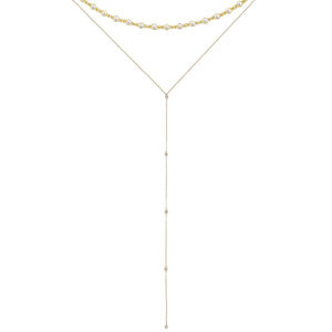 Gold CZ Bezel Necklace Combo Set - Adina Eden's Jewels