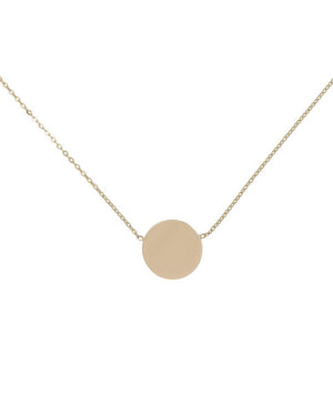 14K Gold Engraved Disc Choker/Necklace 14K - Adina Eden's Jewels