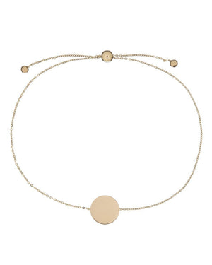 14K Gold Engraved Disc Bracelet 14K - Adina Eden's Jewels