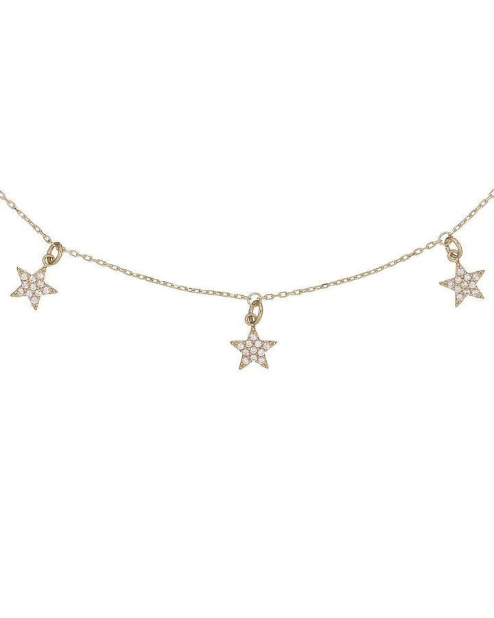 14K Gold Diamond Star Choker 14K - Adina Eden's Jewels