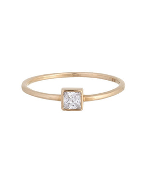 14K Gold Square Ring 14K - Adina Eden's Jewels