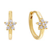 Gold Crystal Flower Huggie Earring - Adina Eden's Jewels