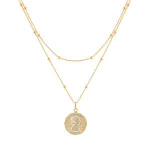 Gold Layered Ball Chain Coin Necklace - Adina Eden's Jewels