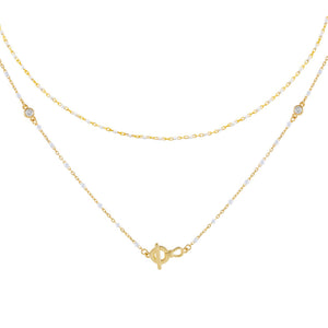 White White Enamel Necklace Combo Set - Adina Eden's Jewels