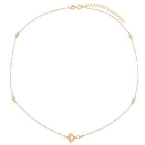  CZ X Enamel Toggle Choker - Adina Eden's Jewels
