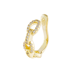 Gold / Single Pavé Cuban Chain Ear Cuff - Adina Eden's Jewels