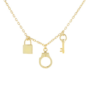 Gold Solid Charms Necklace - Adina Eden's Jewels