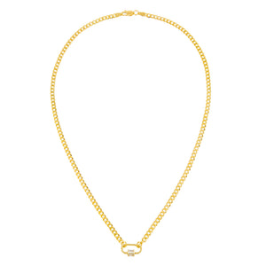  Baguette Mini Rope Toggle Cuban Chain Necklace - Adina Eden's Jewels