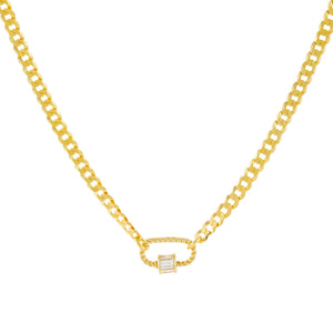 Gold Baguette Mini Rope Toggle Cuban Chain Necklace - Adina Eden's Jewels