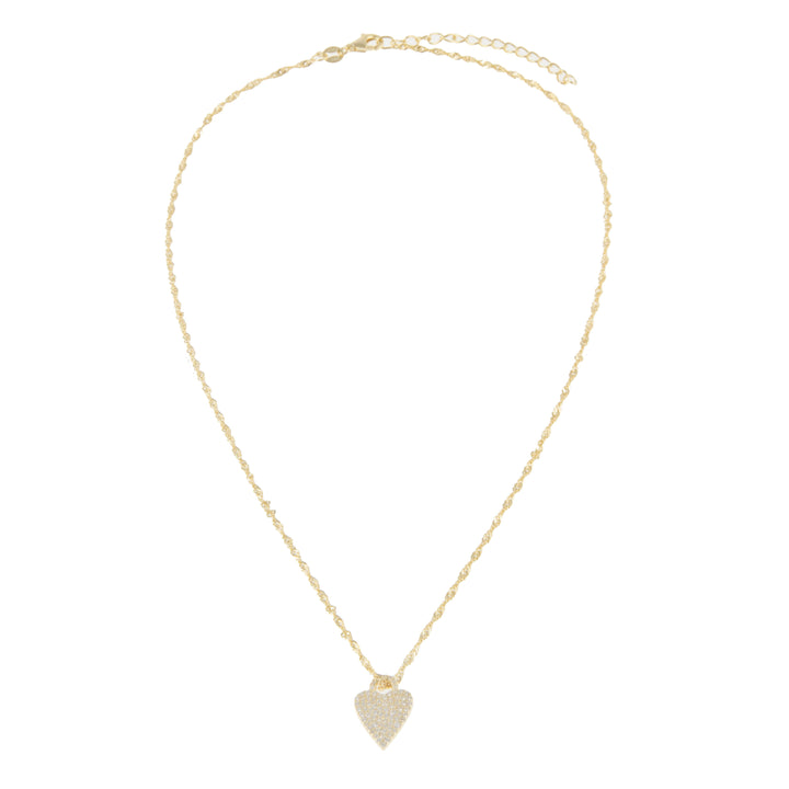  Pavé Heart Charm Singapore Necklace - Adina Eden's Jewels