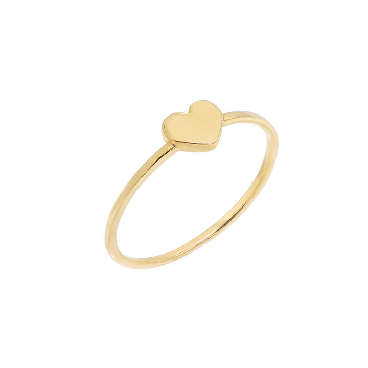 14K Gold / 7 Engraved Heart Ring 14K - Adina Eden's Jewels
