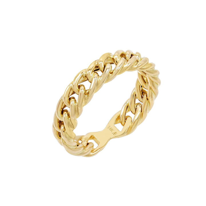 14K Gold / 8 Thick Chain Link Ring 14K - Adina Eden's Jewels