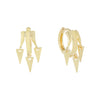 Gold Triple Dangle Dagger Huggie Earring - Adina Eden's Jewels
