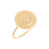 14K Gold / 6.5 Diamond English Coin Ring 14K - Adina Eden's Jewels