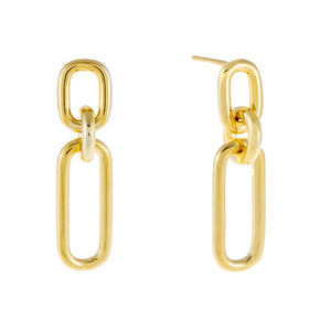 Gold Multi Link Drop Stud Earring - Adina Eden's Jewels